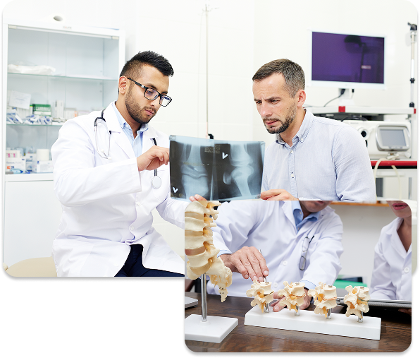 Doctor discussing X-ray